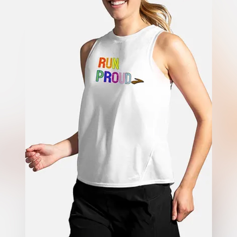 Brooks Run Proud Running Graphic Distance Tank Small
